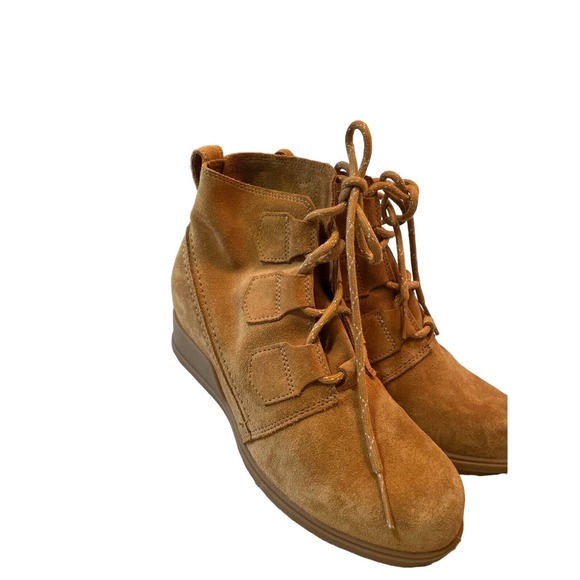 Sorel Women's EVIE Lace Waterproof Booties US 7.5 Camel Brown Ankle Wedge Boot - Picture 7 of 7